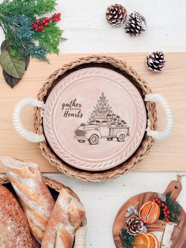 Bread Warmer & Basket - Christmas Truck Round - Image 3