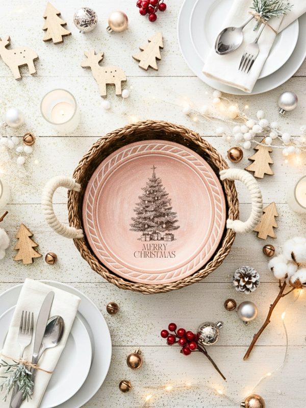 Bread Warmer & Basket - Christmas Tree Round - Image 4